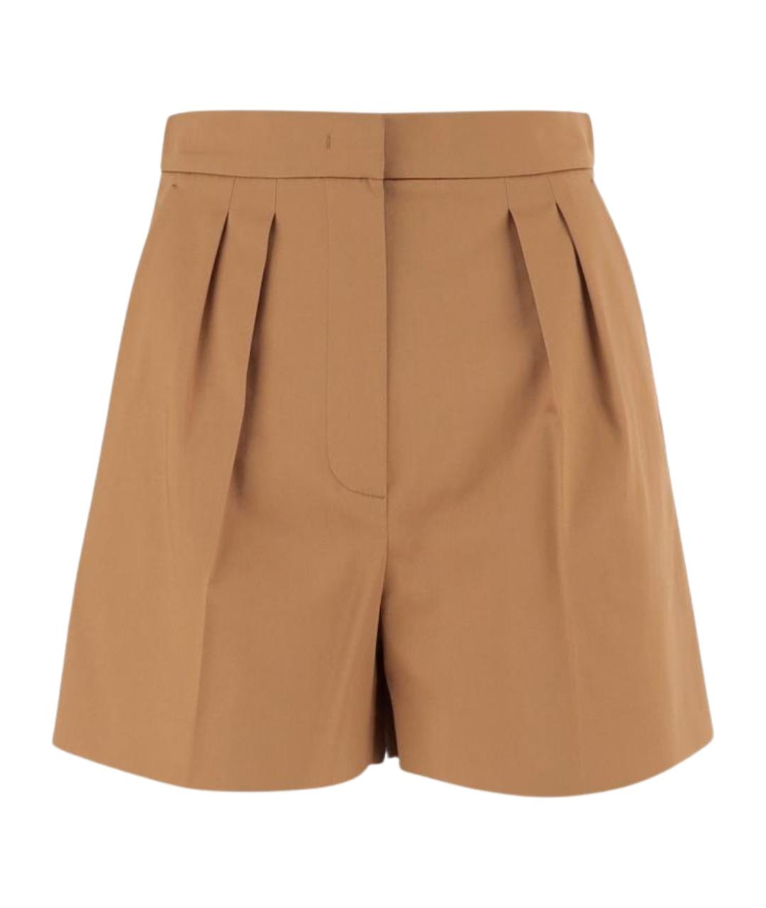 MAX MARA Коричневые хлопковые шорты, фото 1