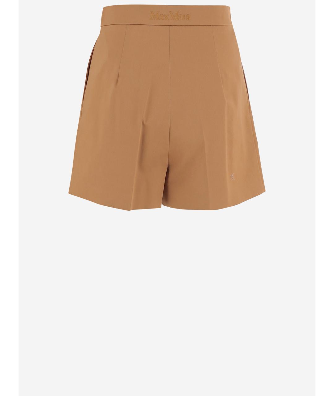 MAX MARA Коричневые хлопковые шорты, фото 2