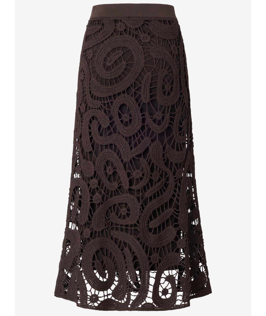 PINKO Коричневая полиамидовая юбка миди, фото 2