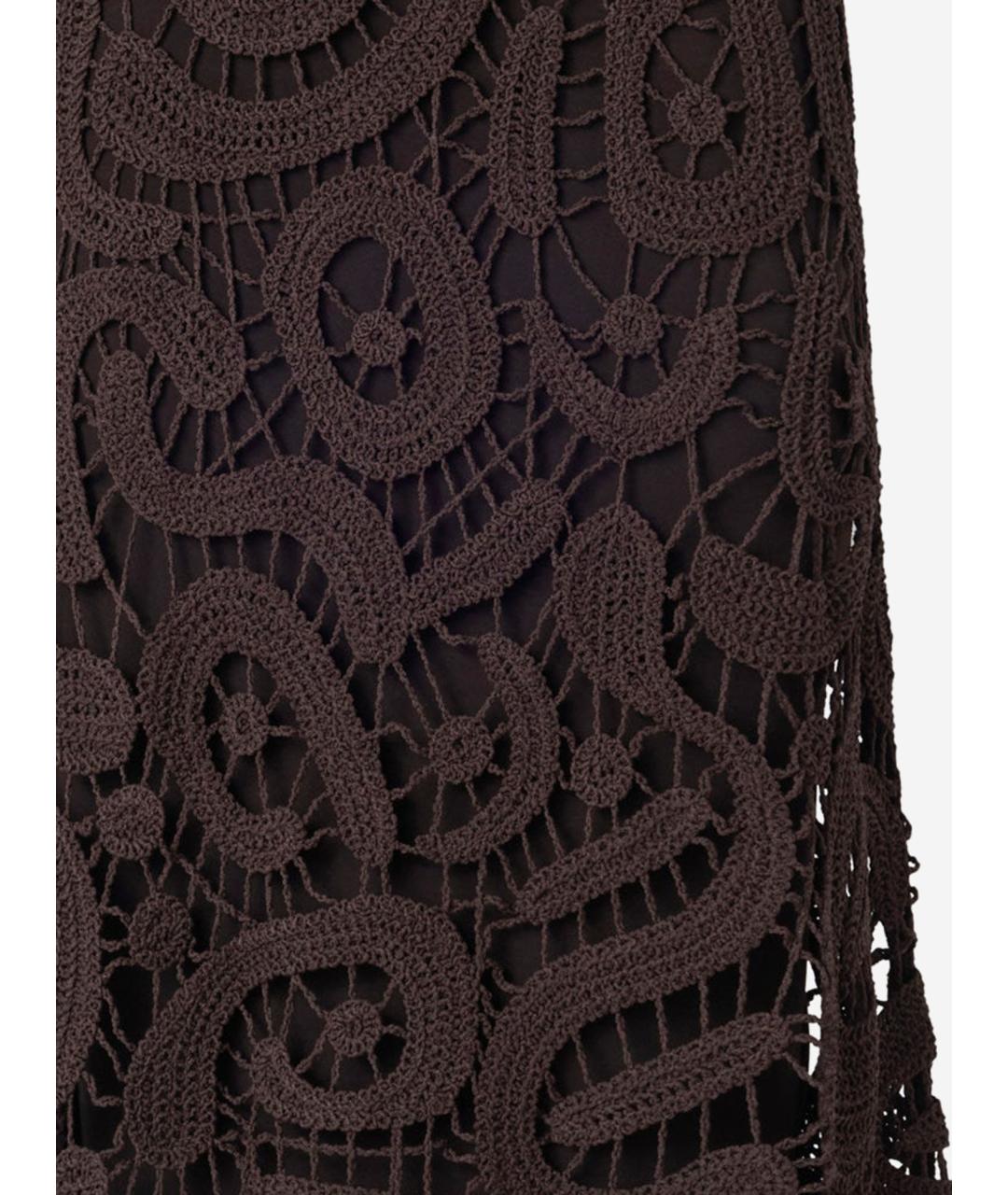 PINKO Коричневая полиамидовая юбка миди, фото 3