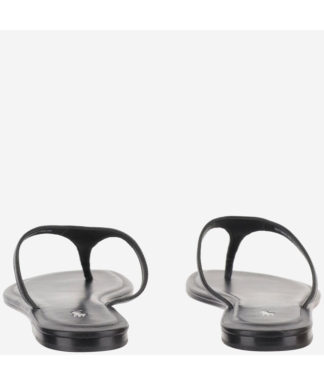 POLO RALPH LAUREN Черные кожаные шлепанцы, фото 4