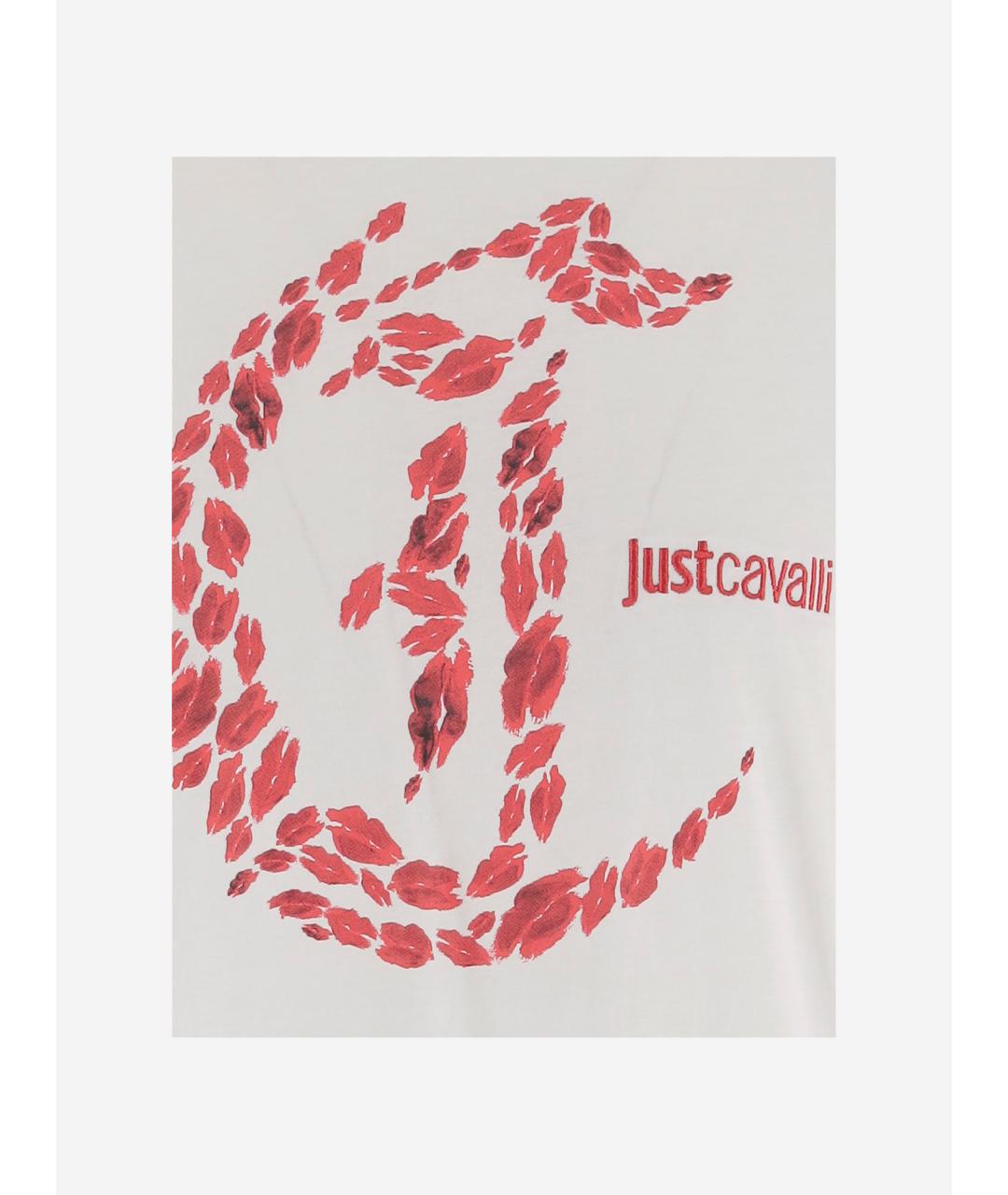 JUST CAVALLI Белая хлопковая футболка, фото 3