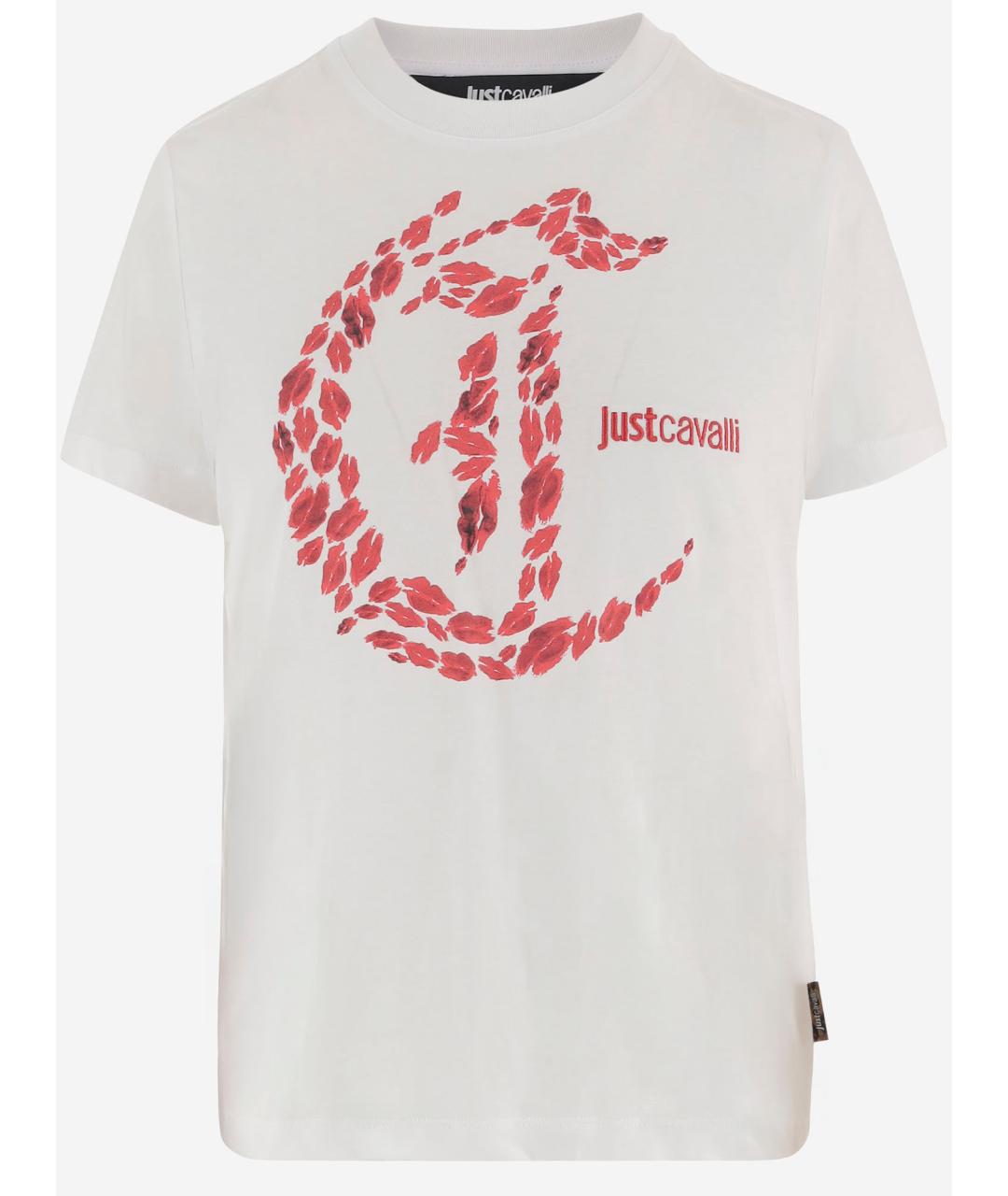 JUST CAVALLI Белая хлопковая футболка, фото 4