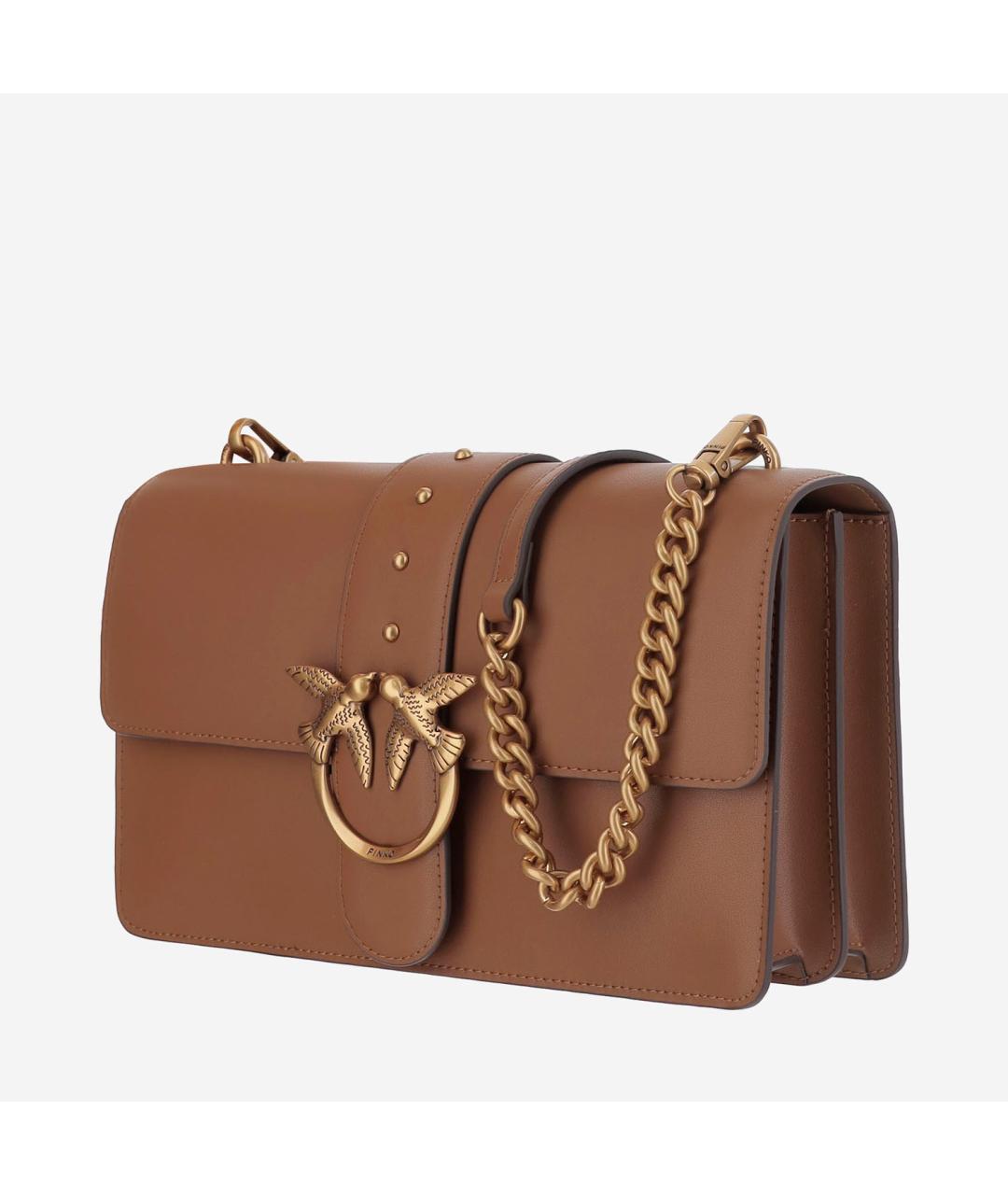 PINKO Коричневая кожаная сумка через плечо, фото 2