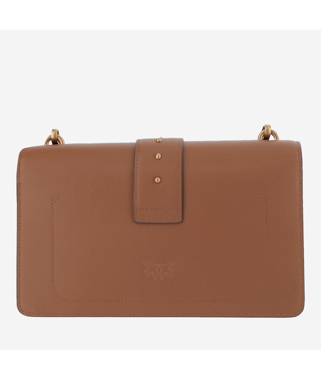 PINKO Коричневая кожаная сумка через плечо, фото 3