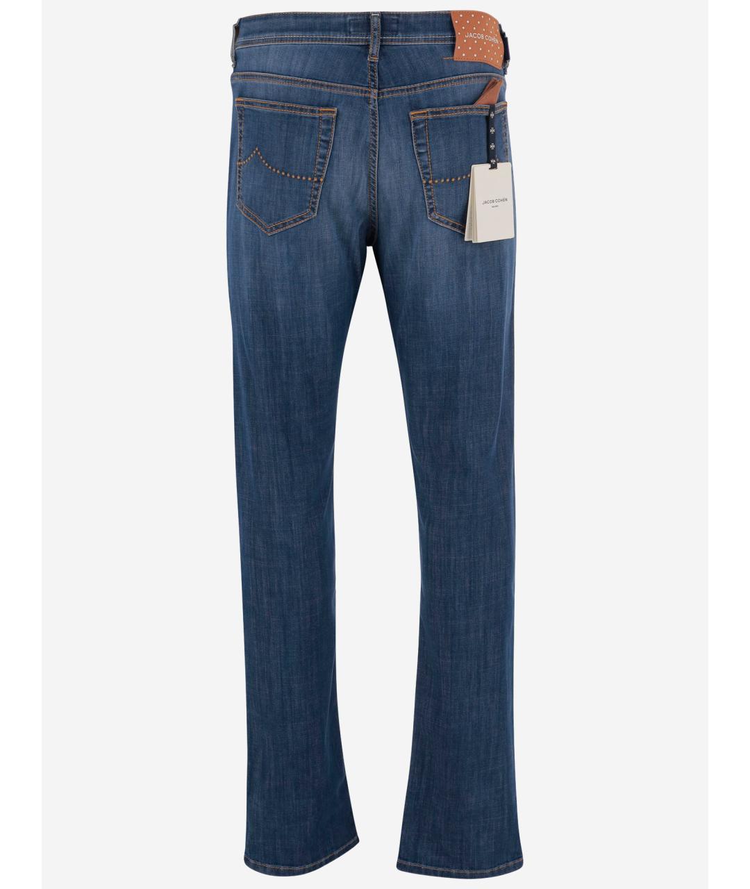 JACOB COHEN Синие хлопко-полиэстеровые джинсы скинни, фото 2