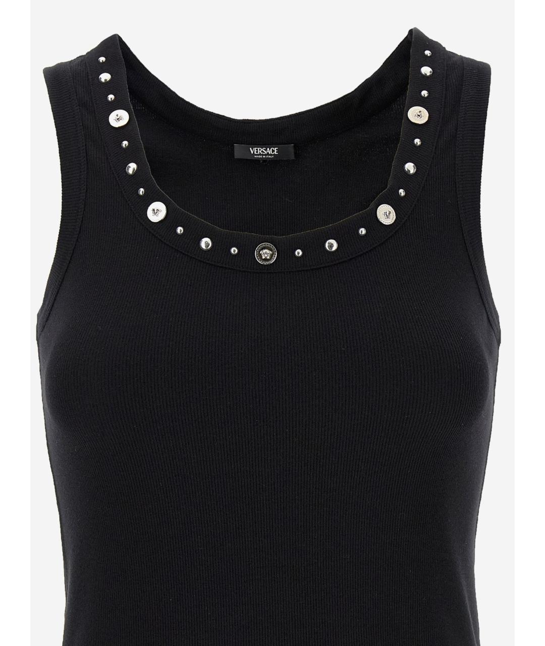 VERSACE Черная хлопковая майка, фото 3