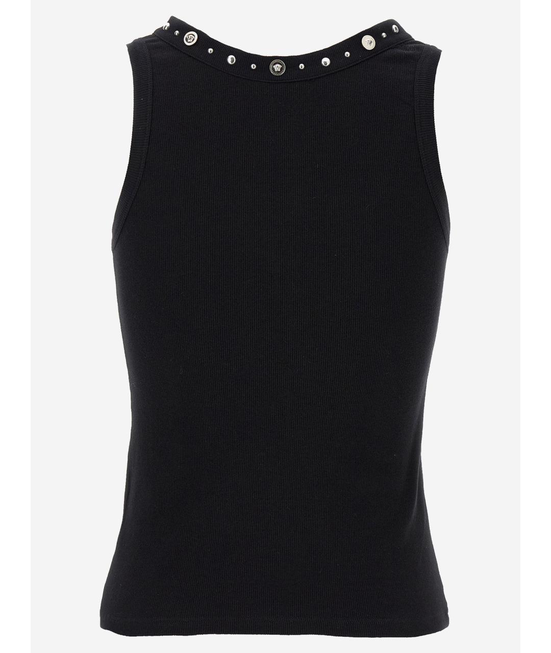 VERSACE Черная хлопковая майка, фото 2