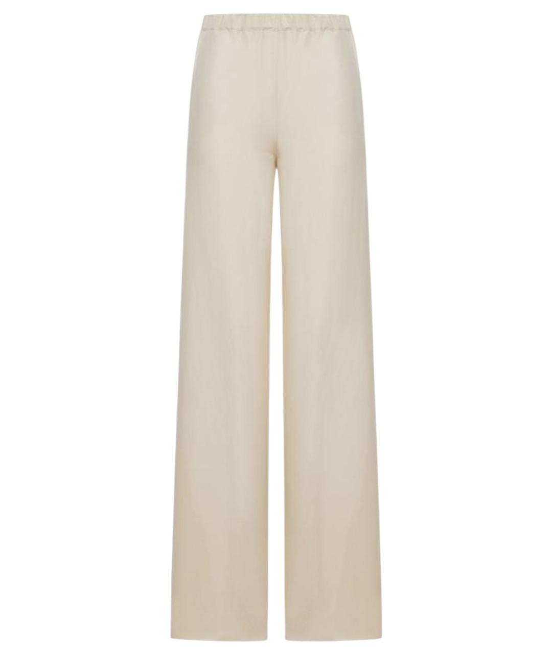 MAX MARA Бежевые льняные прямые брюки, фото 1