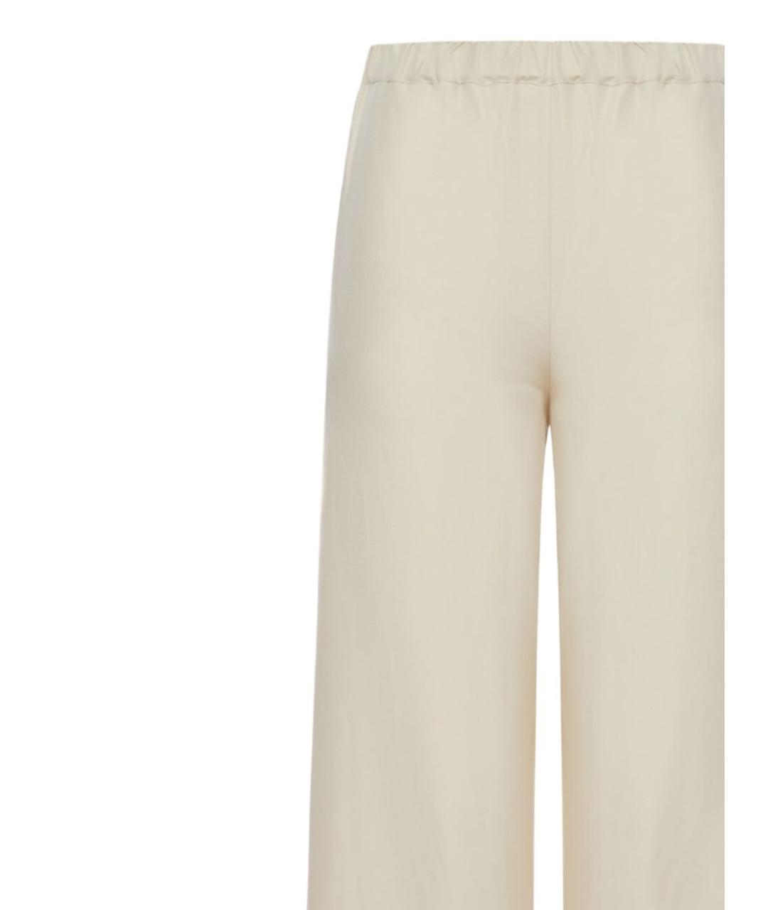 MAX MARA Бежевые льняные прямые брюки, фото 3