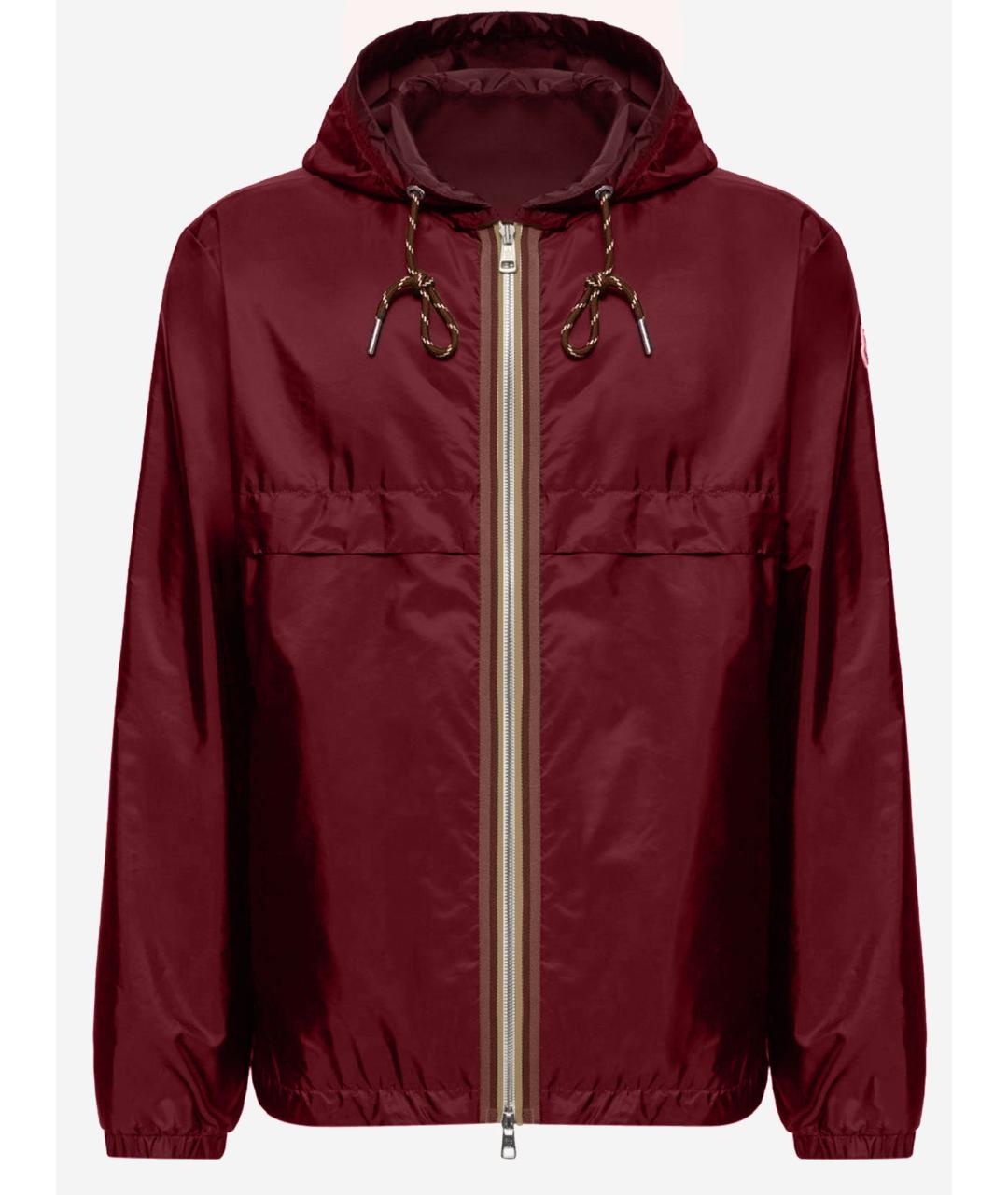 MONCLER Бордовая полиамидовая куртка, фото 4