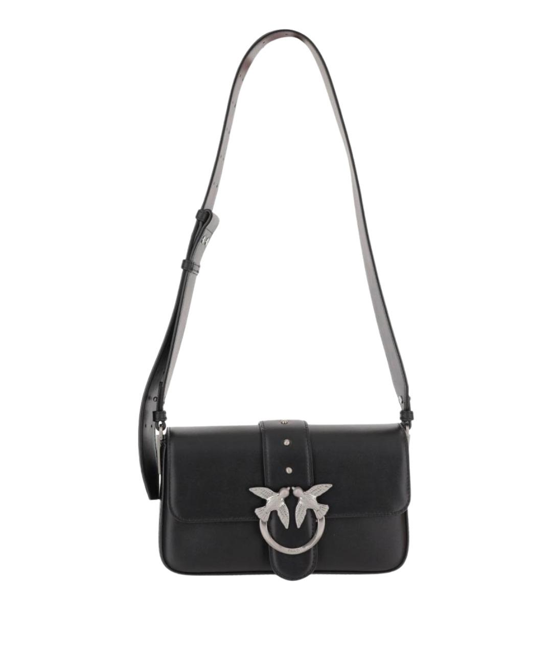 PINKO Черная кожаная сумка через плечо, фото 1