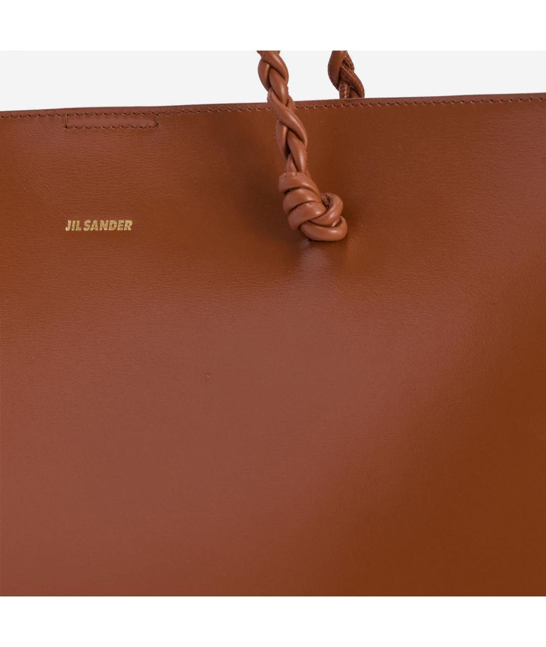 JIL SANDER Коричневая кожаная сумка тоут, фото 4