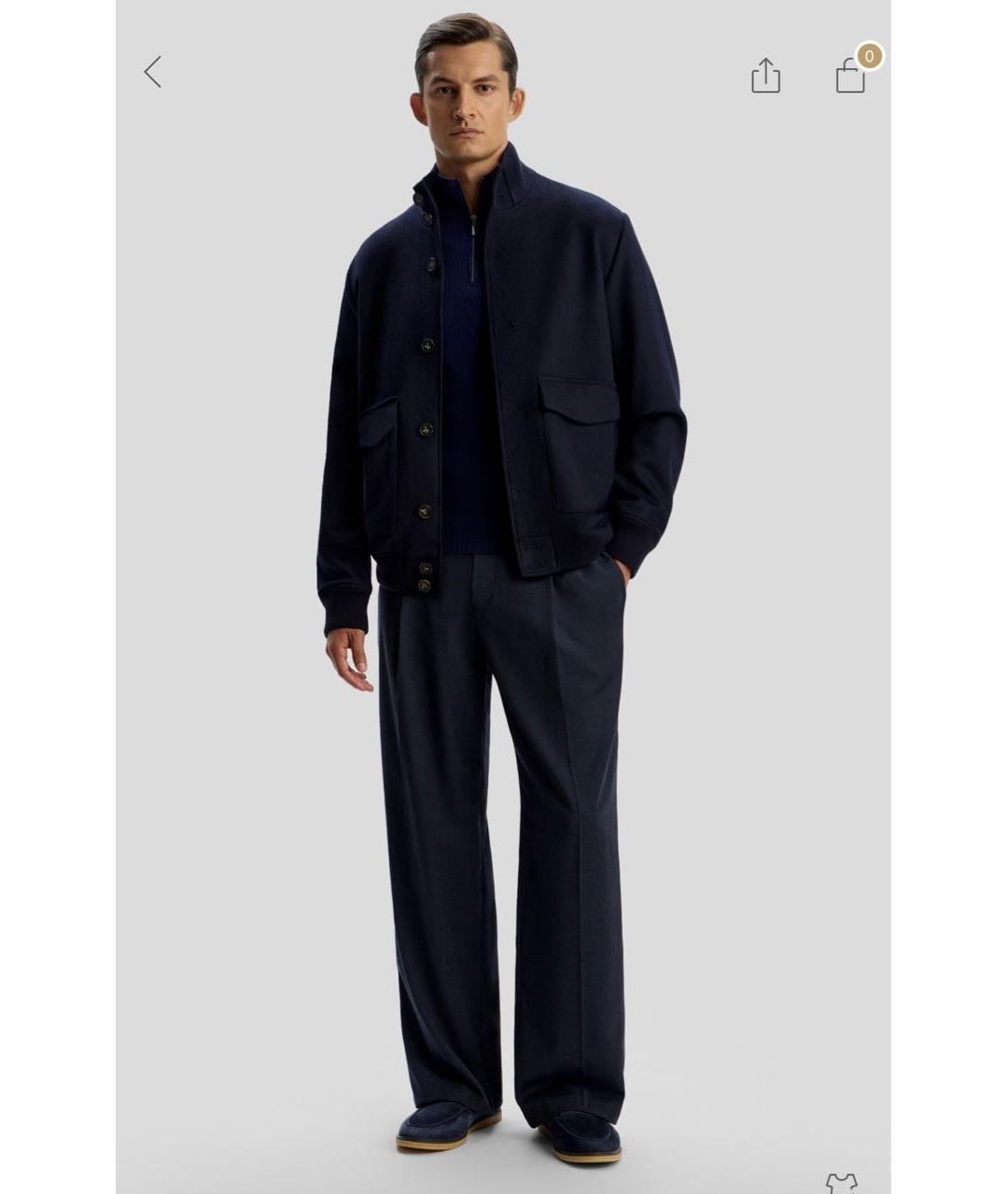 12 STOREEZ Темно-синяя шерстяная куртка, фото 5