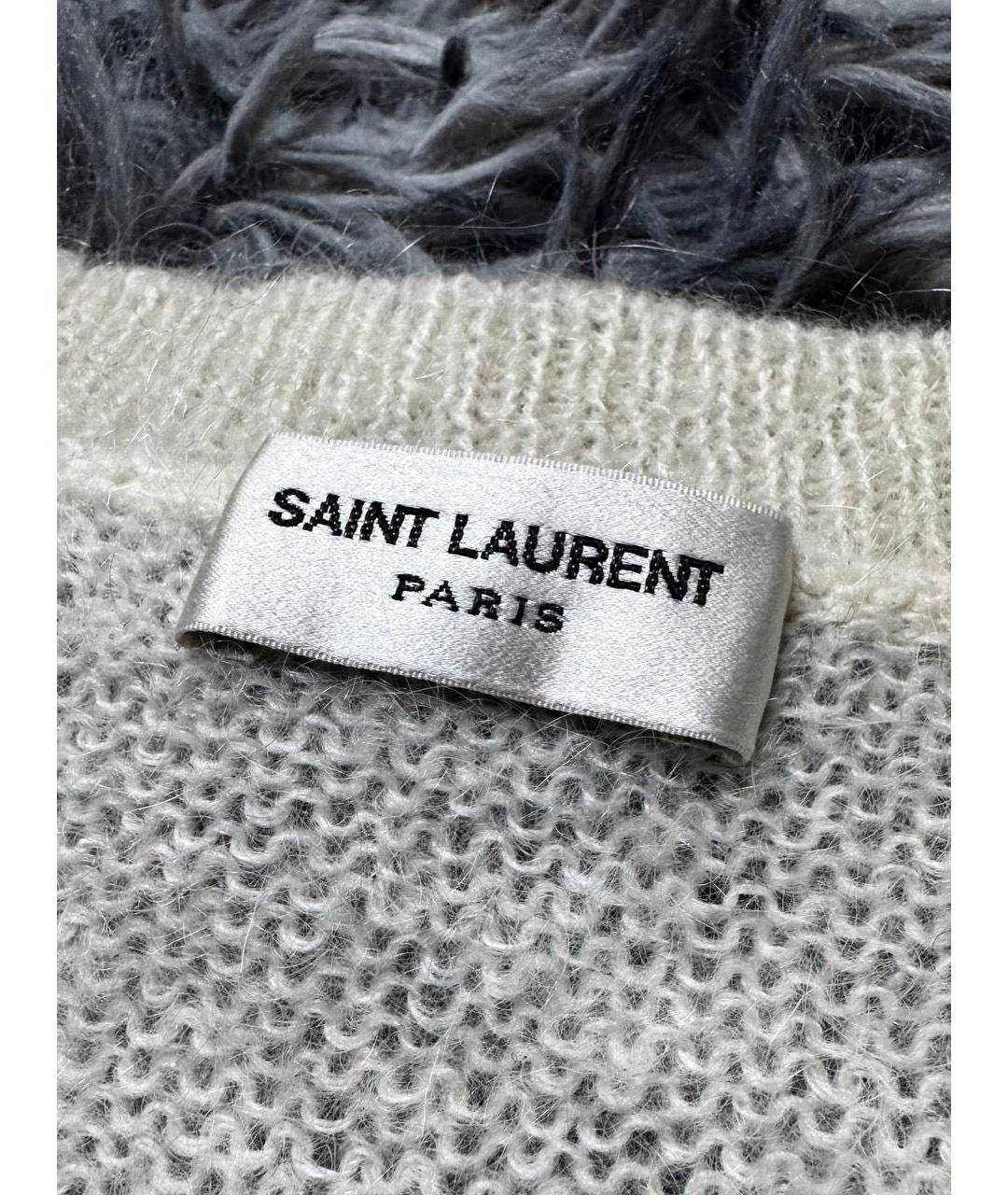 SAINT LAURENT Белый шерстяной джемпер / свитер, фото 5