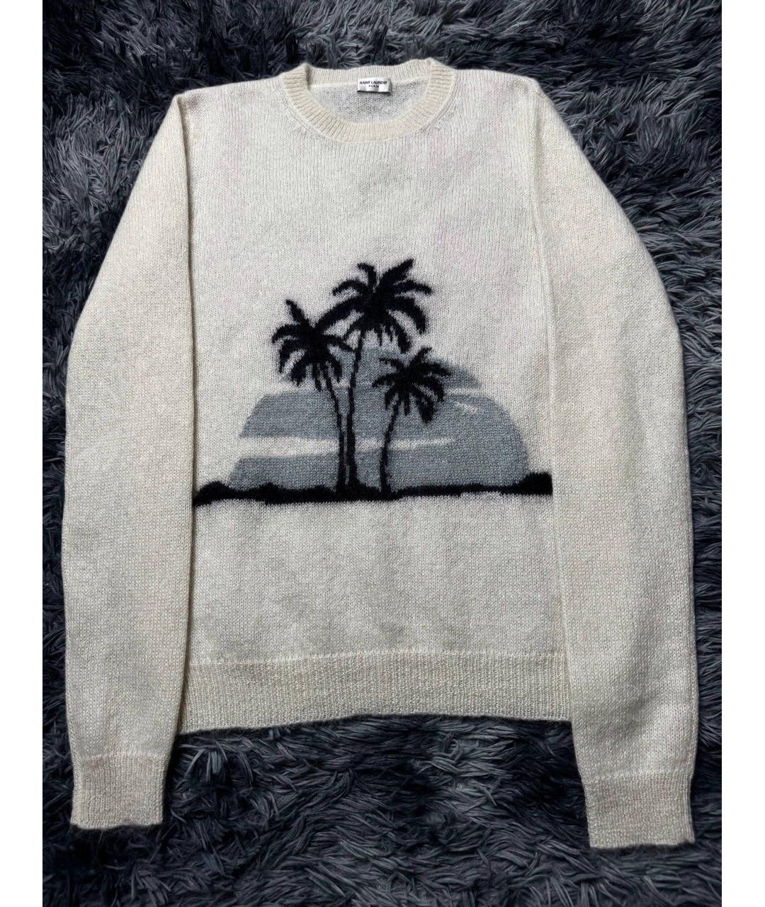 SAINT LAURENT Белый шерстяной джемпер / свитер, фото 9