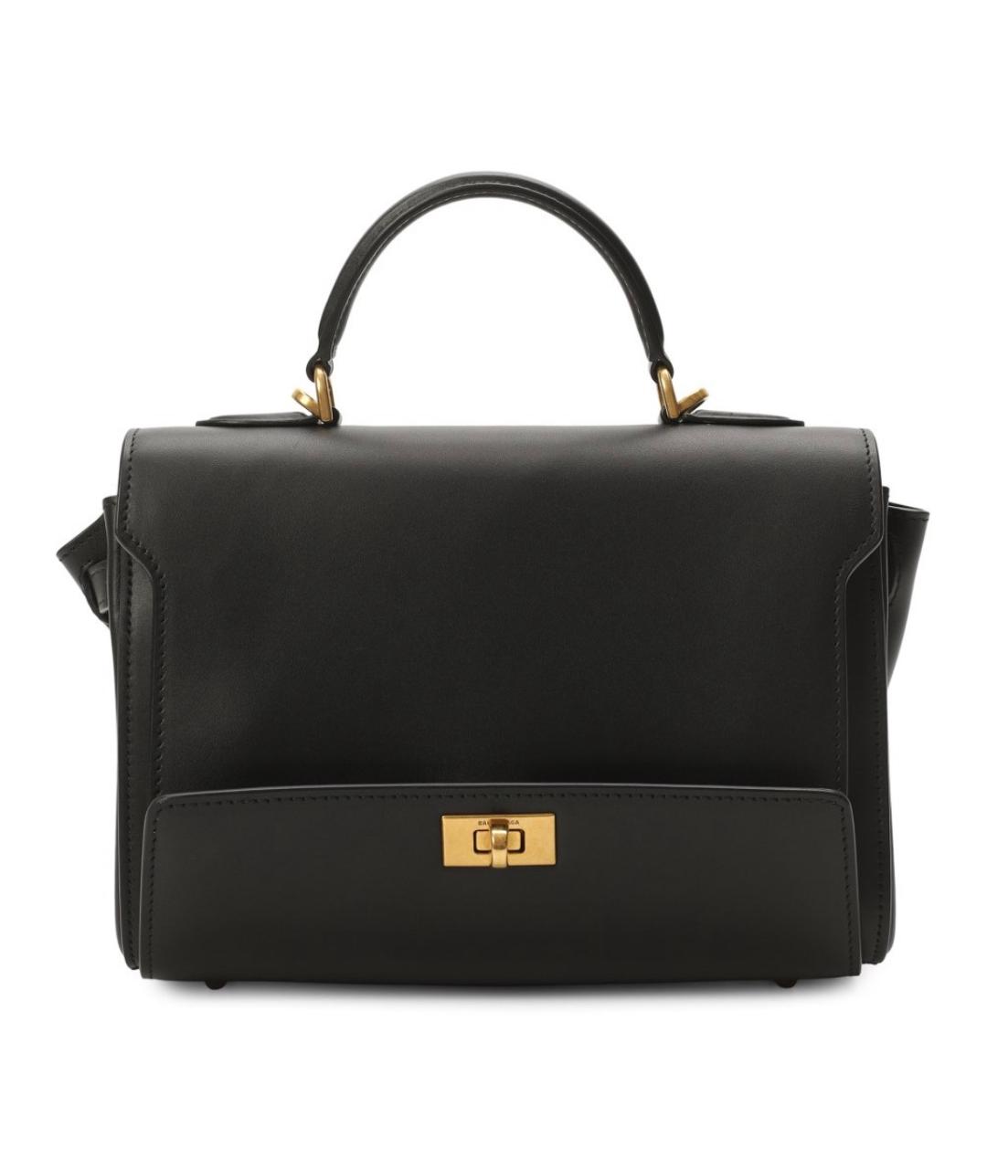 BALENCIAGA Черная кожаная сумка с короткими ручками, фото 1