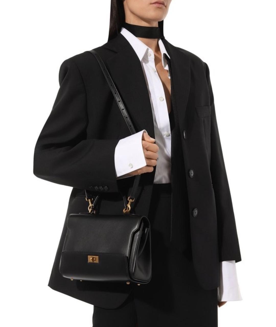 BALENCIAGA Черная кожаная сумка с короткими ручками, фото 9