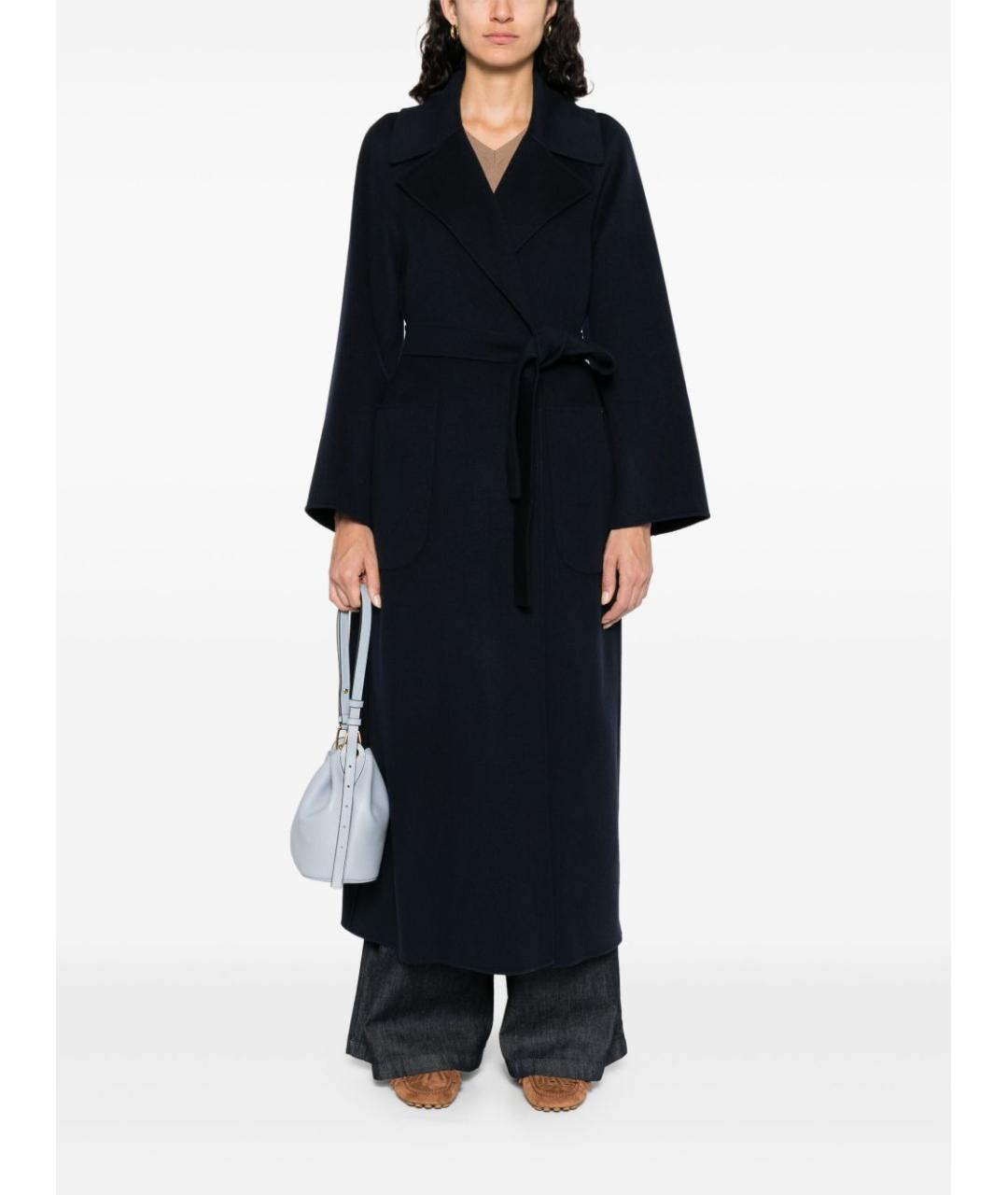 'S MAX MARA Темно-синее шерстяное пальто, фото 3