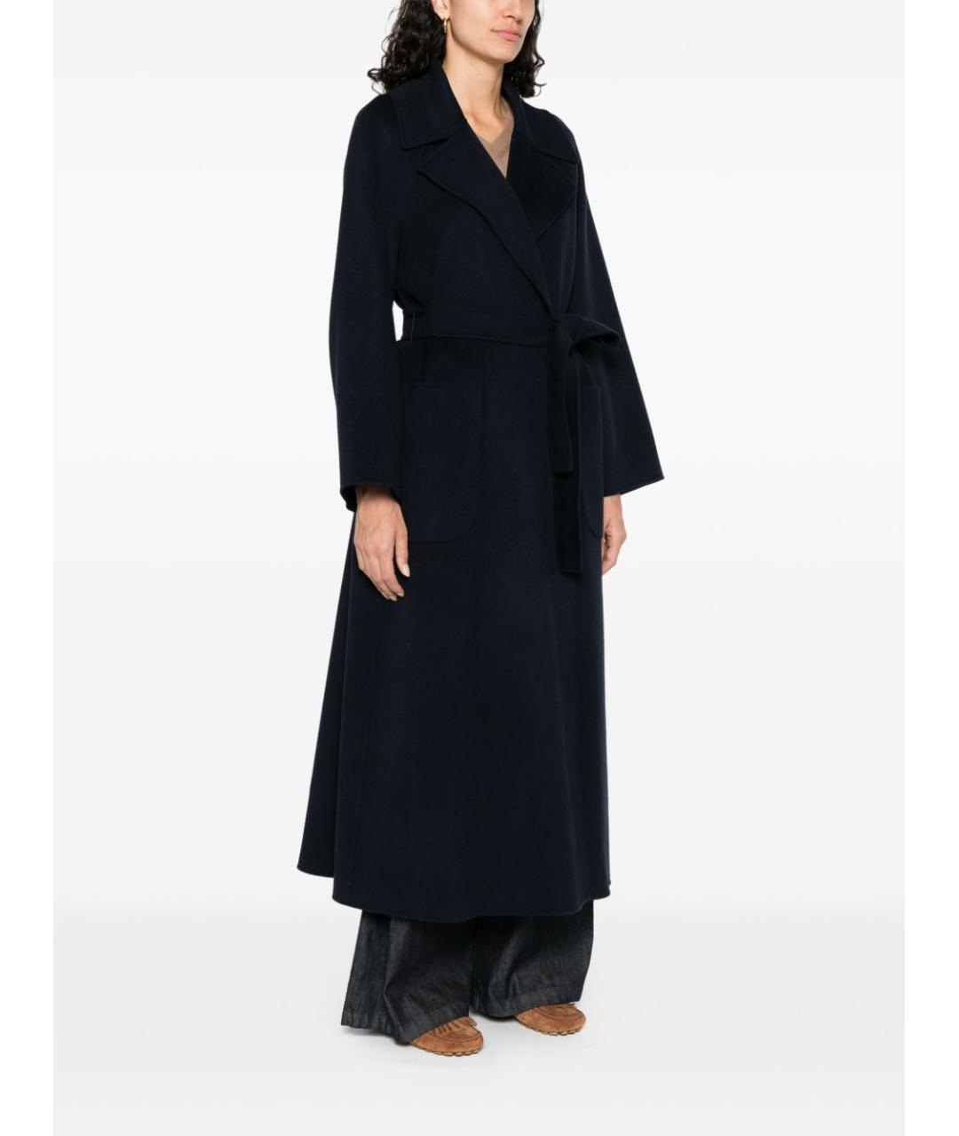 'S MAX MARA Темно-синее шерстяное пальто, фото 5