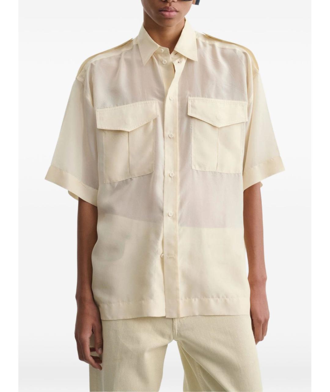 PHOEBE PHILO Бежевая шелковая рубашка, фото 3