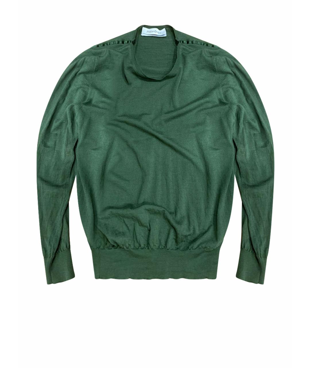 YVES SAINT LAURENT BEAUTY Зеленый шерстяной джемпер / свитер, фото 1