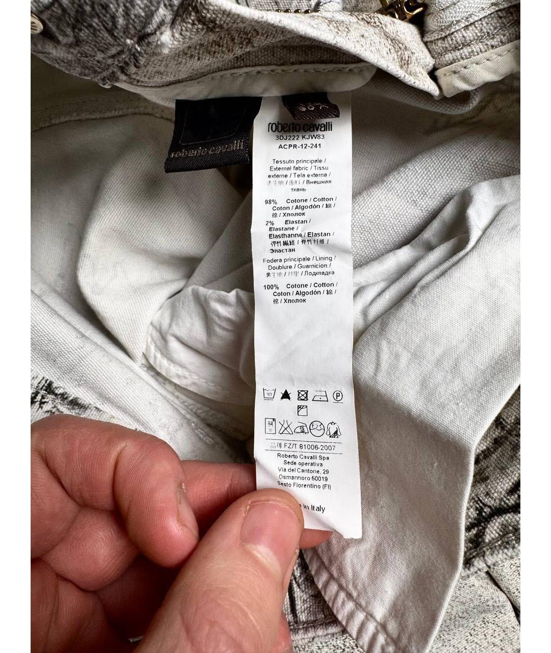 ROBERTO CAVALLI Белые хлопковые джинсы слим, фото 8