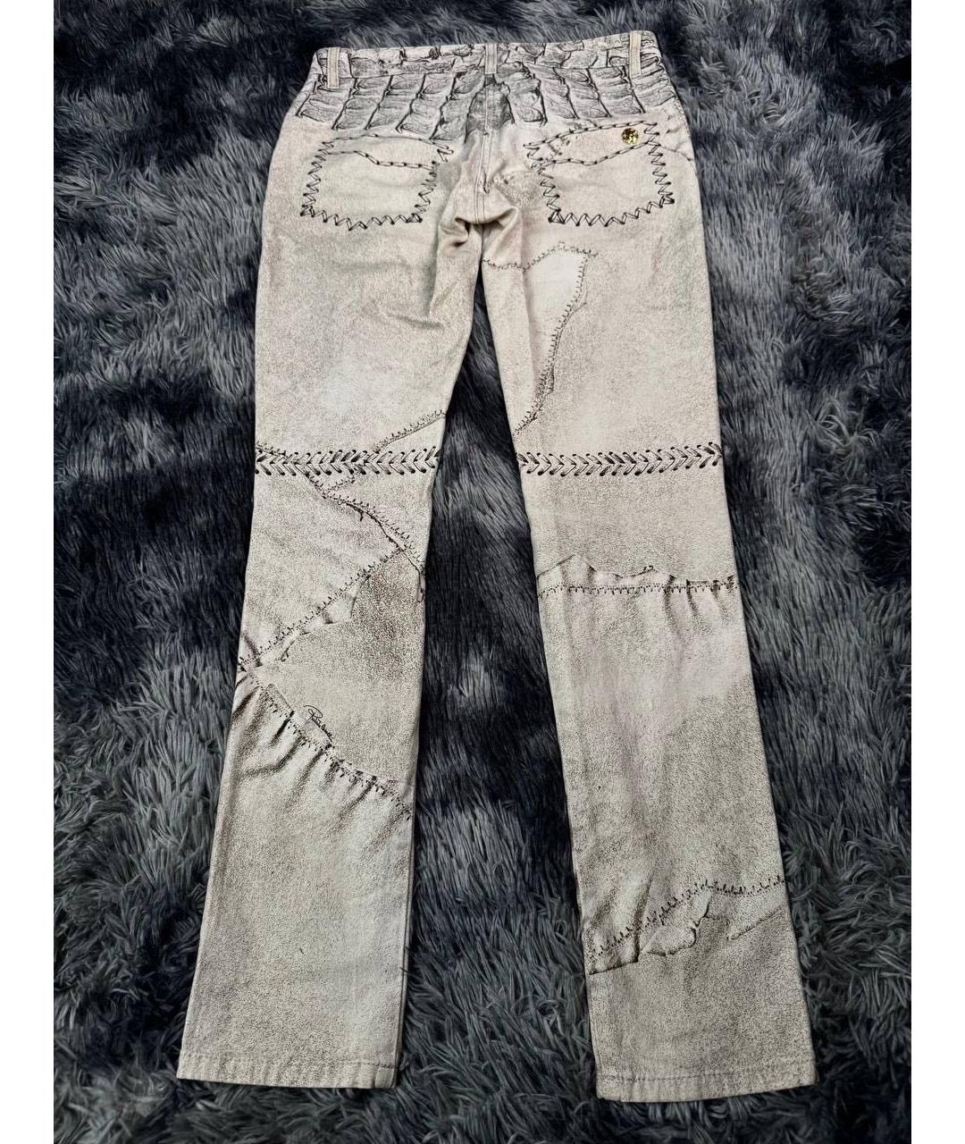 ROBERTO CAVALLI Белые хлопковые джинсы слим, фото 3