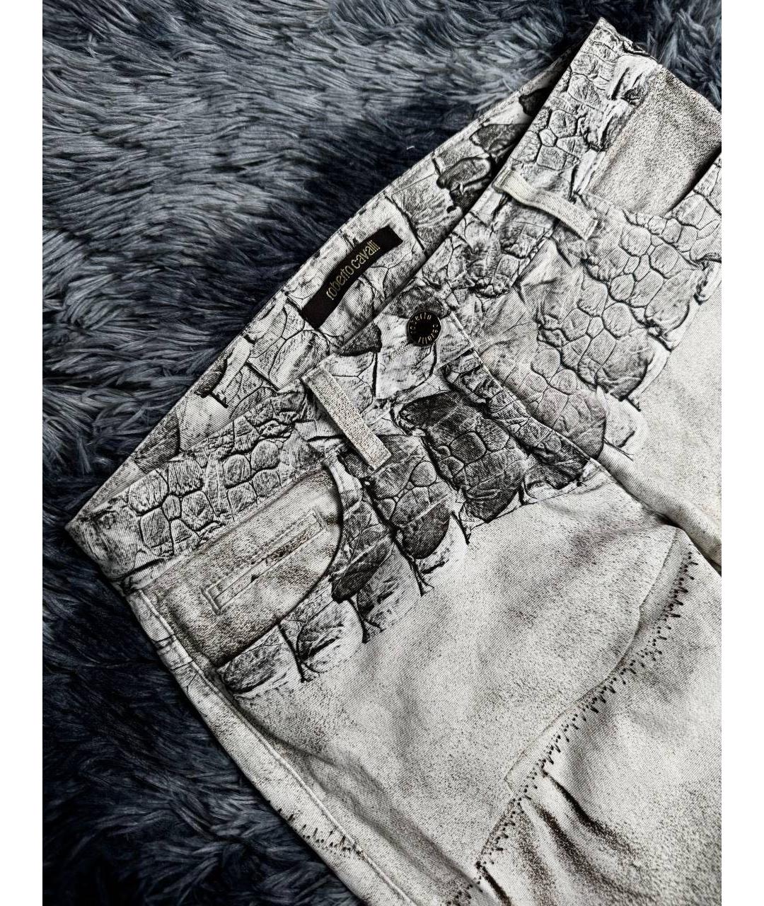 ROBERTO CAVALLI Белые хлопковые джинсы слим, фото 4