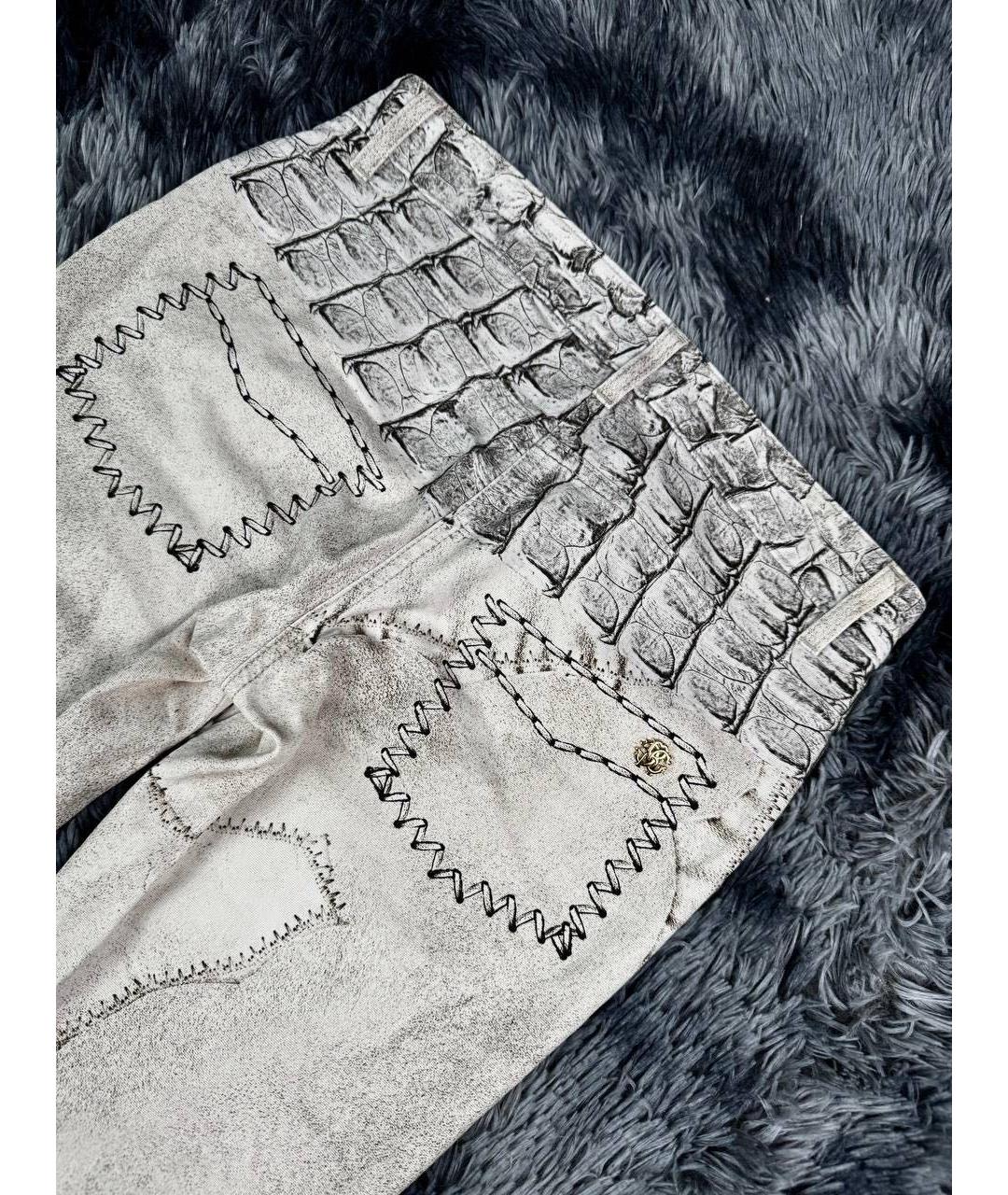 ROBERTO CAVALLI Белые хлопковые джинсы слим, фото 2