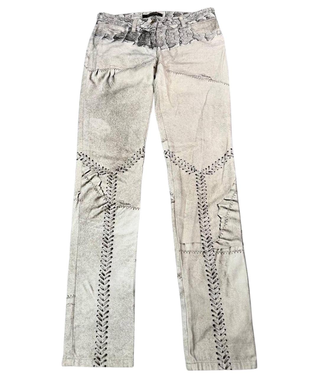 ROBERTO CAVALLI Белые хлопковые джинсы слим, фото 1