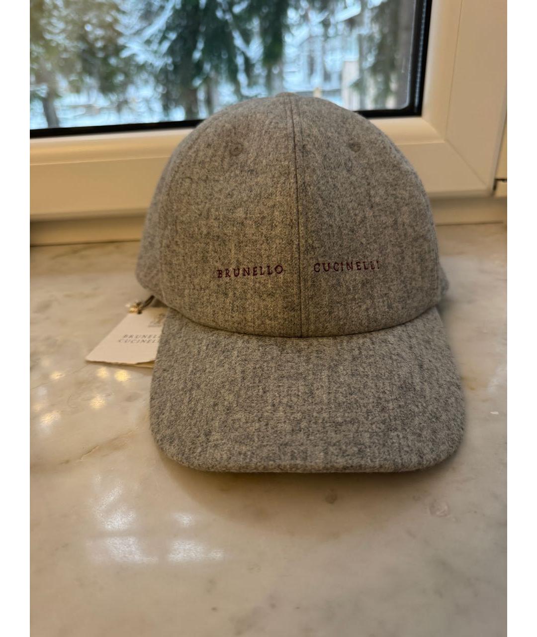 BRUNELLO CUCINELLI Серая шерстяная кепка/бейсболка, фото 7