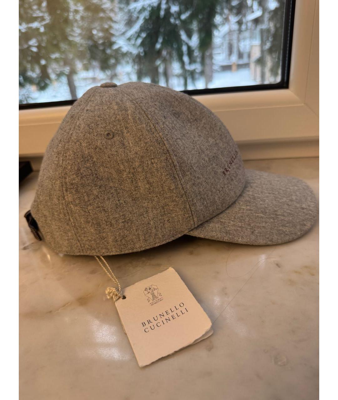BRUNELLO CUCINELLI Серая шерстяная кепка/бейсболка, фото 2