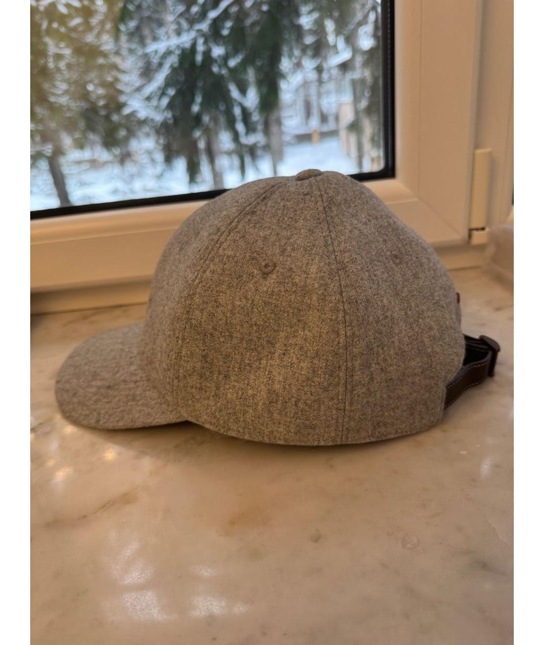 BRUNELLO CUCINELLI Серая шерстяная кепка/бейсболка, фото 3