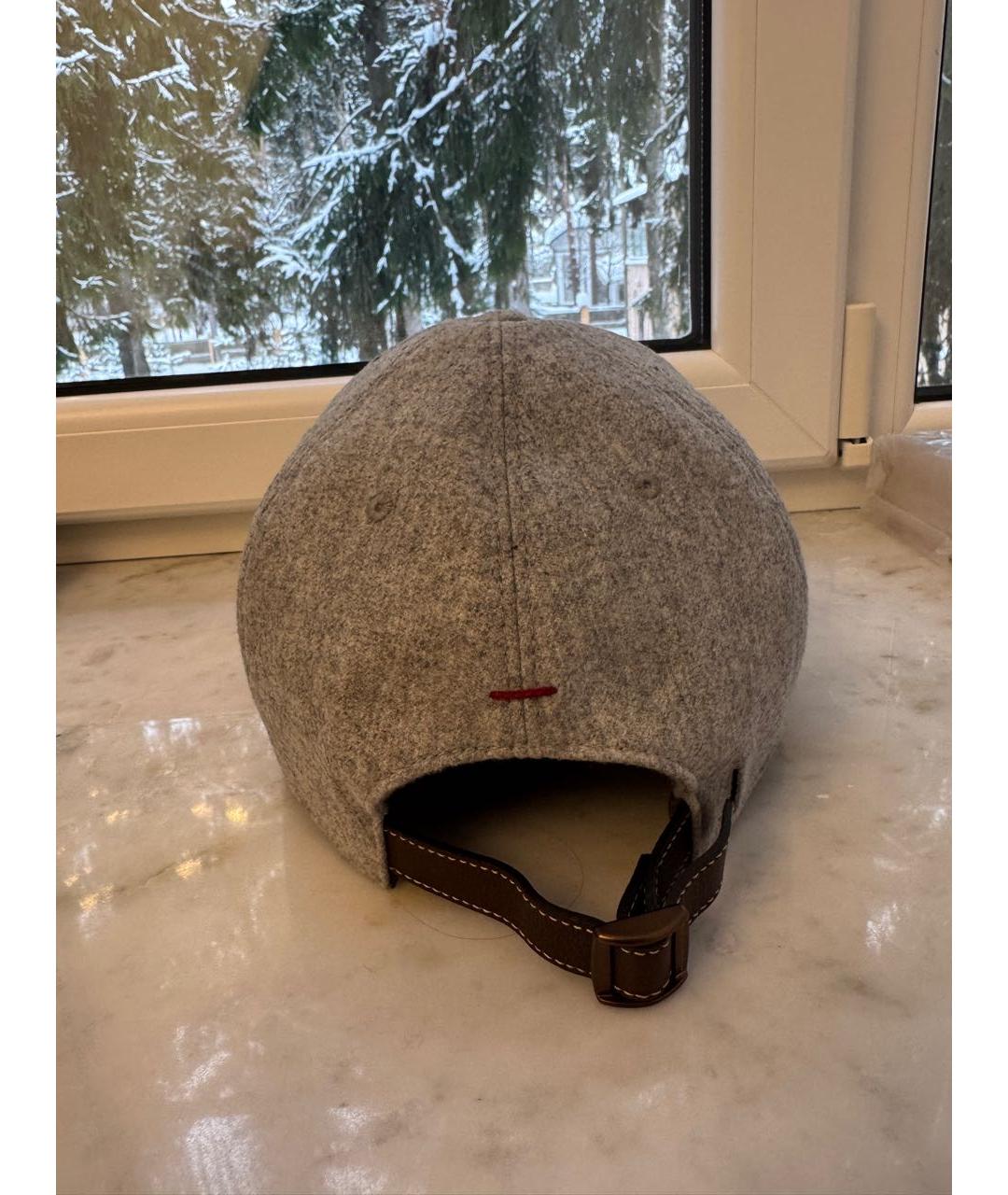 BRUNELLO CUCINELLI Серая шерстяная кепка/бейсболка, фото 4