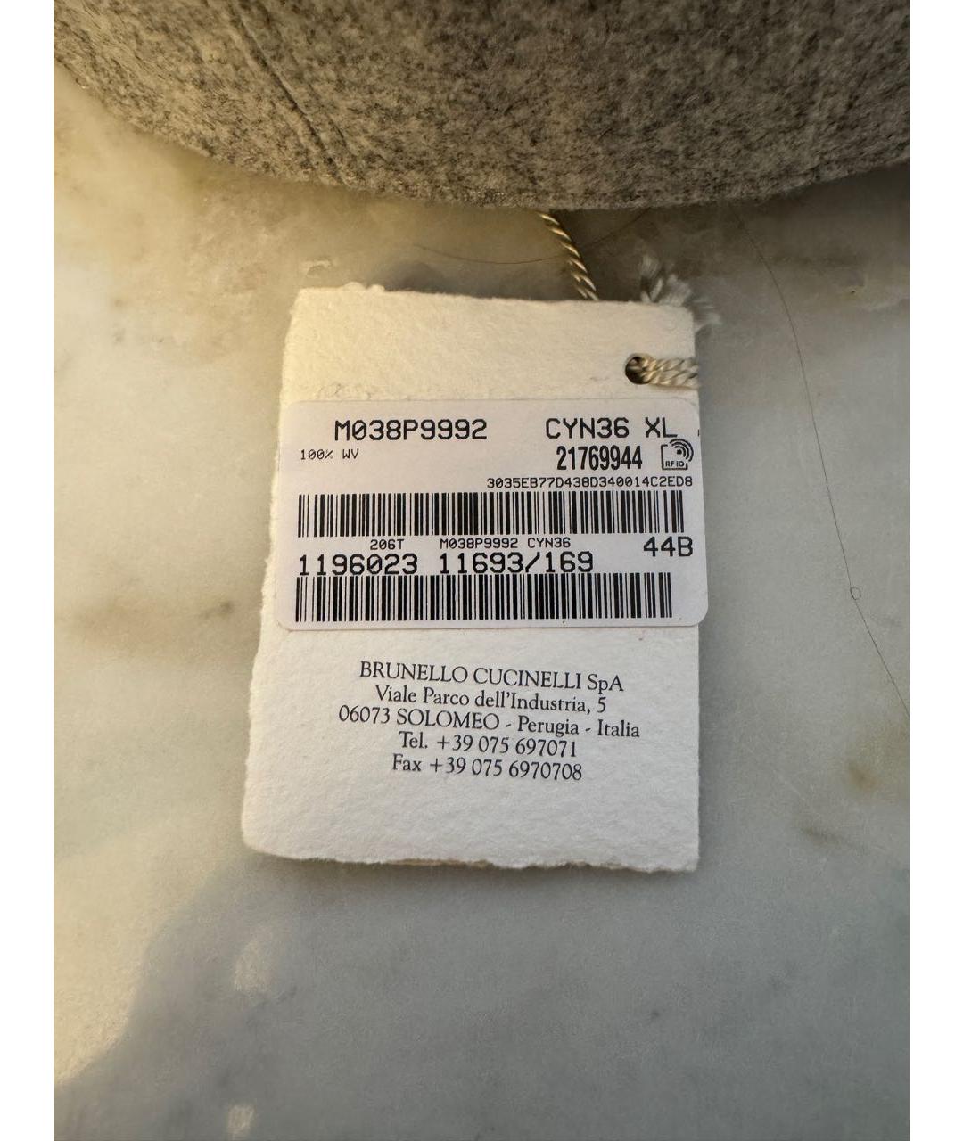 BRUNELLO CUCINELLI Серая шерстяная кепка/бейсболка, фото 5