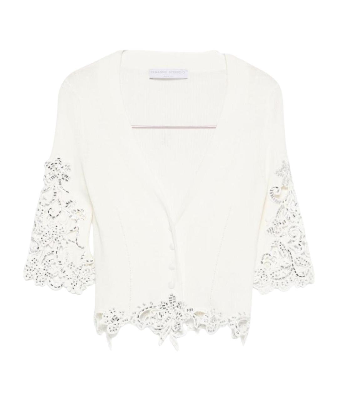 ERMANNO SCERVINO Белый хлопковый кардиган, фото 1
