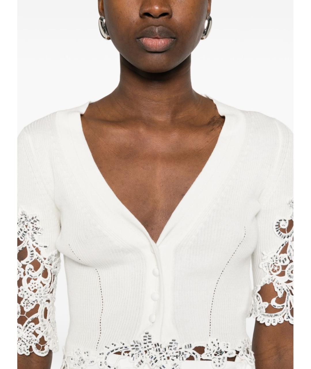 ERMANNO SCERVINO Белый хлопковый кардиган, фото 5