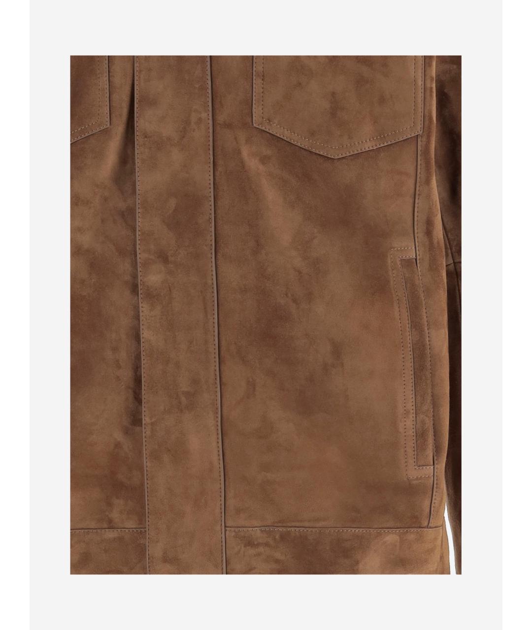 YVES SALOMON Коричневая замшевая куртка, фото 3