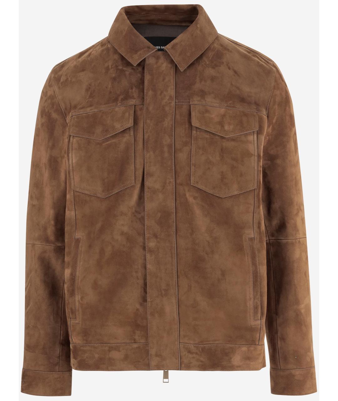 YVES SALOMON Коричневая замшевая куртка, фото 4