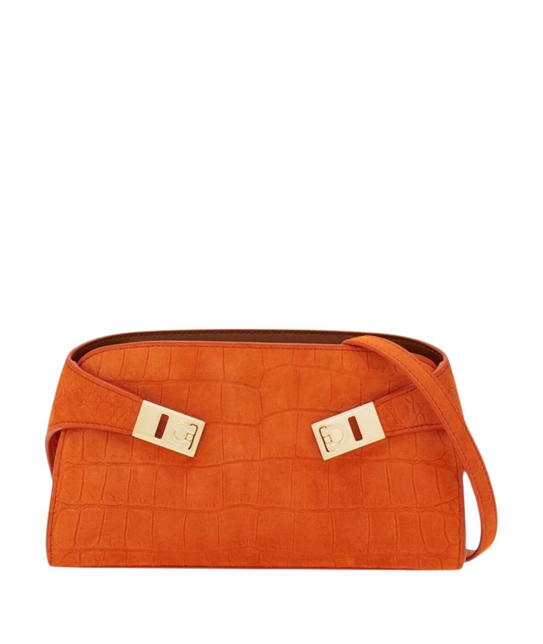 FERRAGAMO Оранжевая кожаная сумка через плечо, фото 1