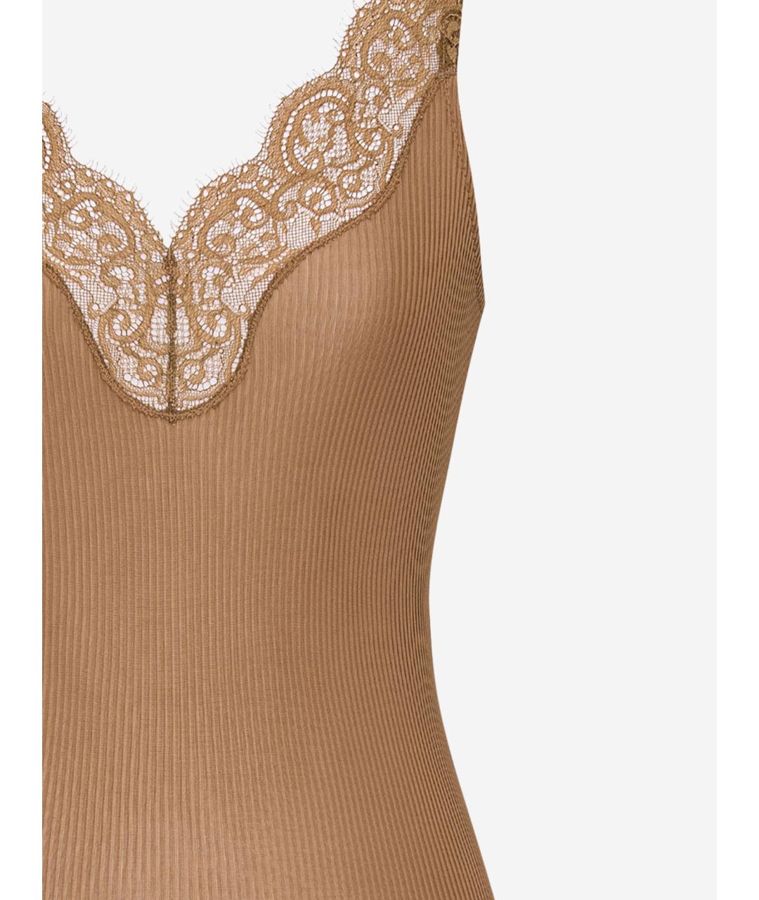 SAINT LAURENT Бежевая шелковая майка, фото 3