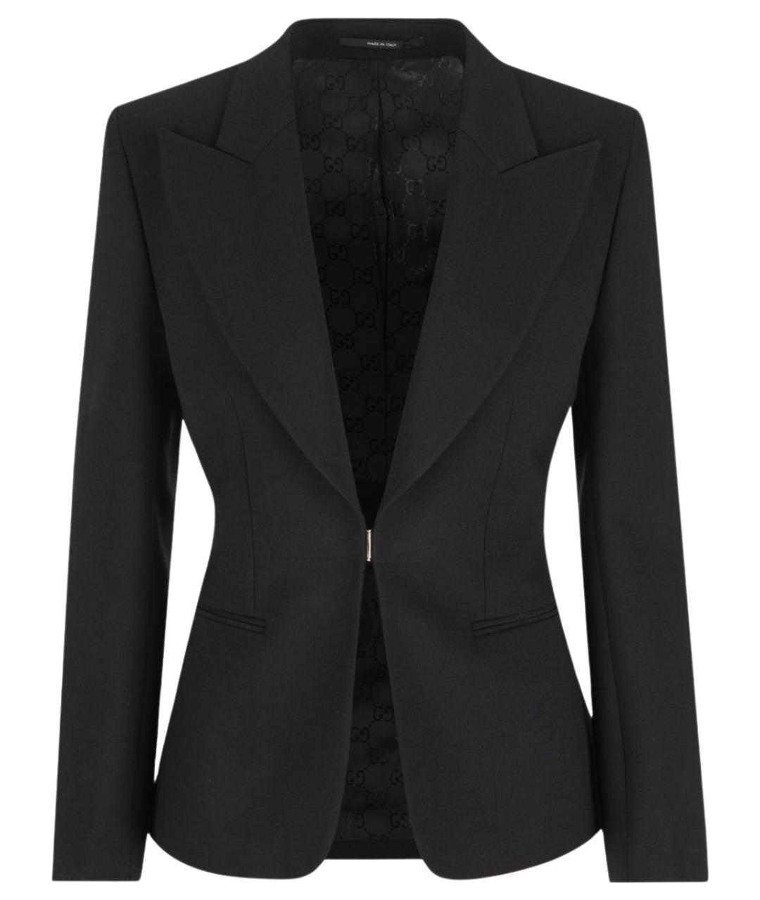 GUCCI Черный шерстяной жакет/пиджак, фото 1