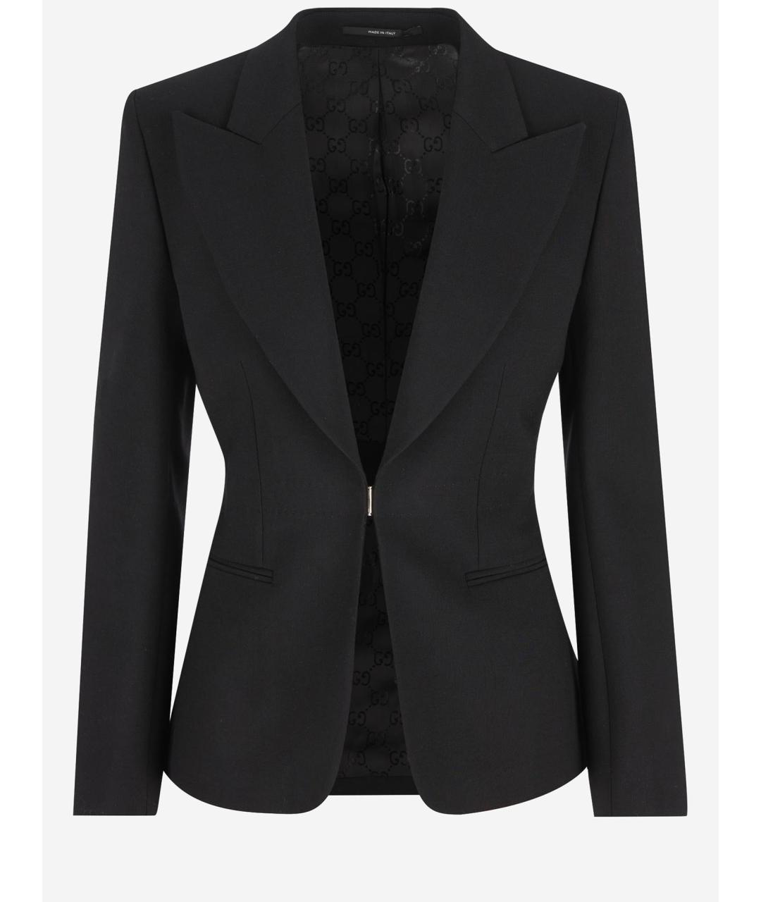 GUCCI Черный шерстяной жакет/пиджак, фото 4