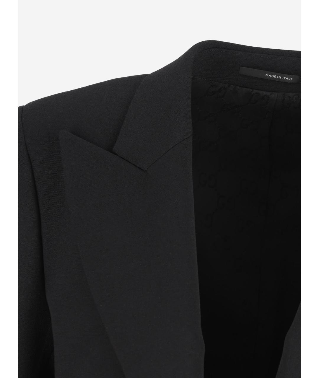 GUCCI Черный шерстяной жакет/пиджак, фото 3