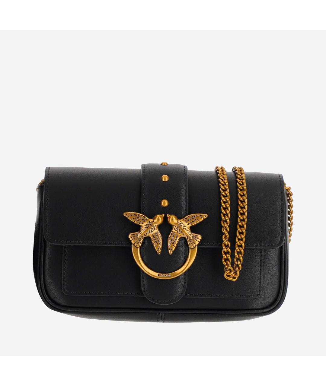PINKO Черная кожаная сумка через плечо, фото 5