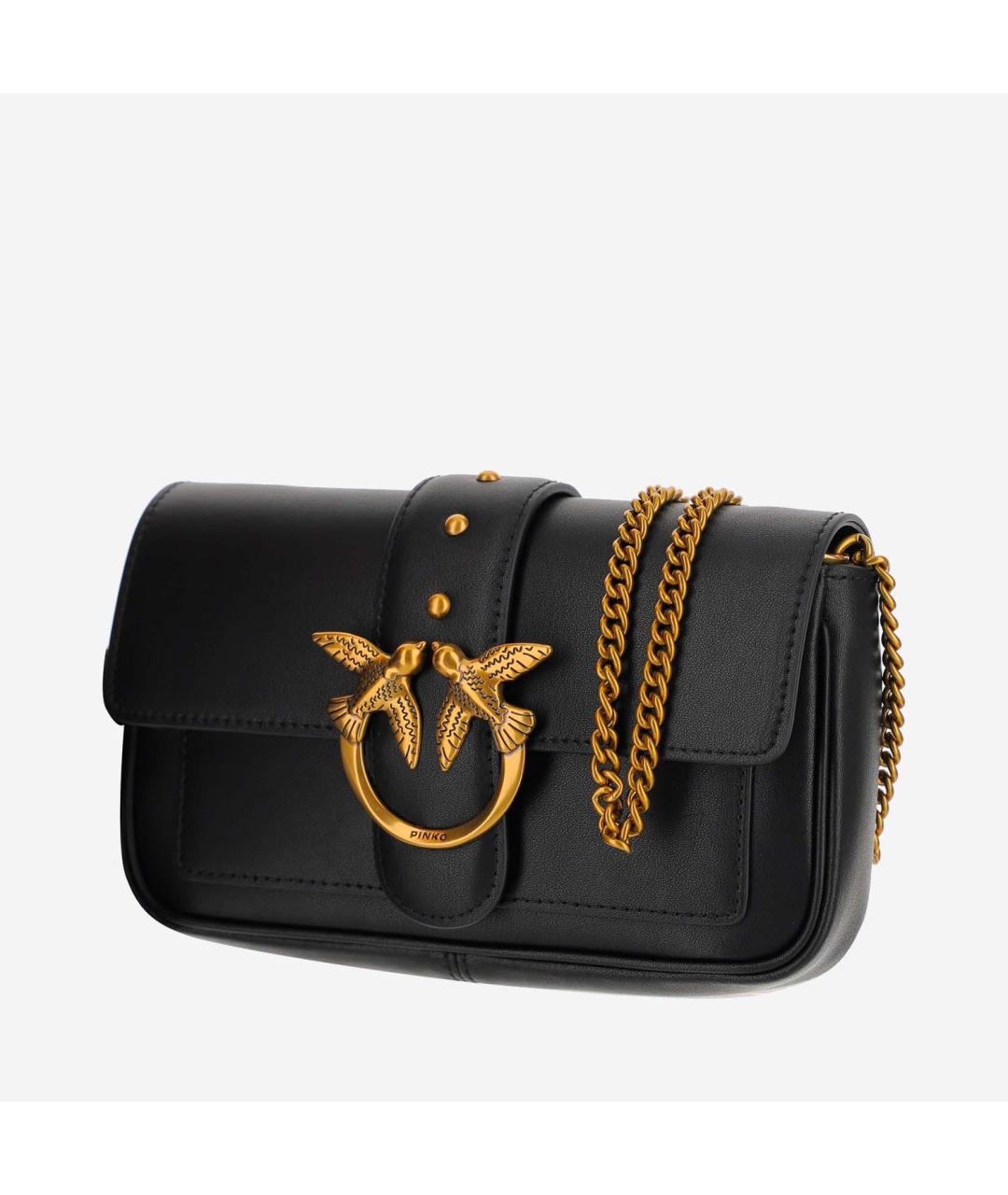PINKO Черная кожаная сумка через плечо, фото 2