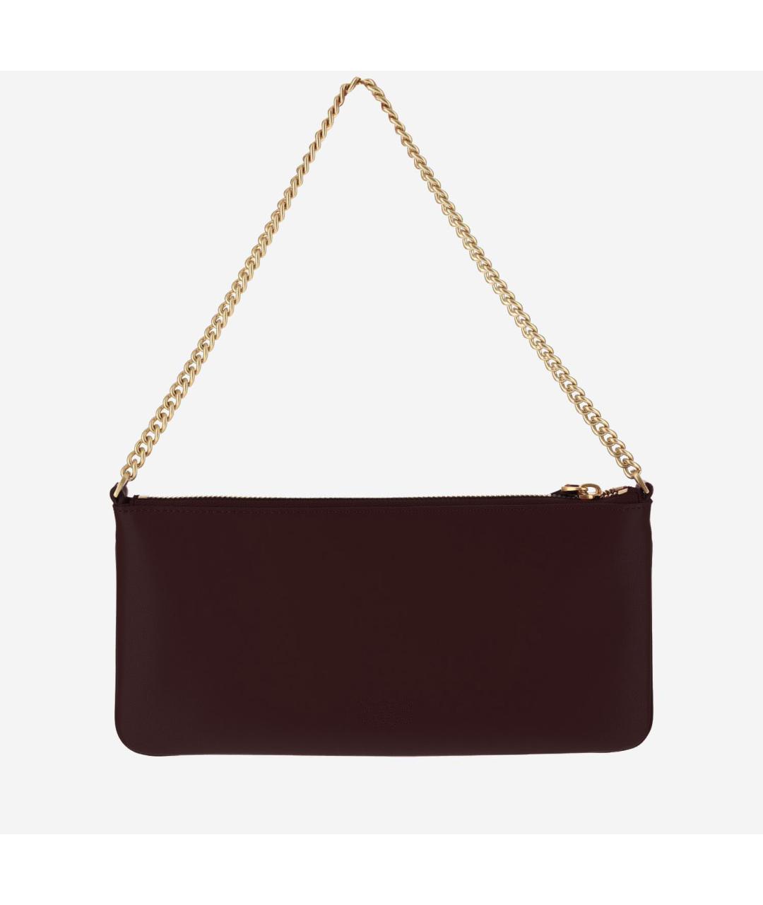 PINKO Бордовая кожаная сумка через плечо, фото 3