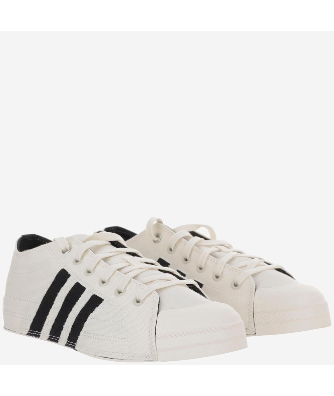 Y-3 Белые текстильные низкие кроссовки / кеды, фото 3