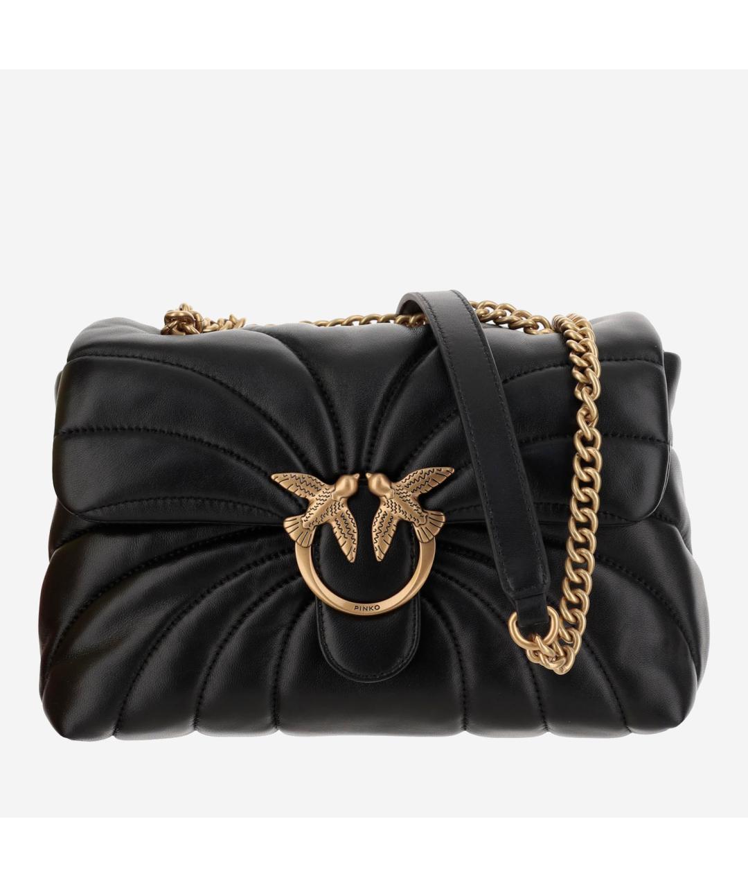 PINKO Черная кожаная сумка через плечо, фото 5